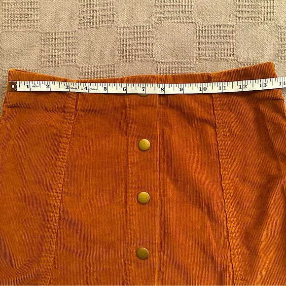 Corduroy Button Front Mini Skirt - Picture 3 of 6
